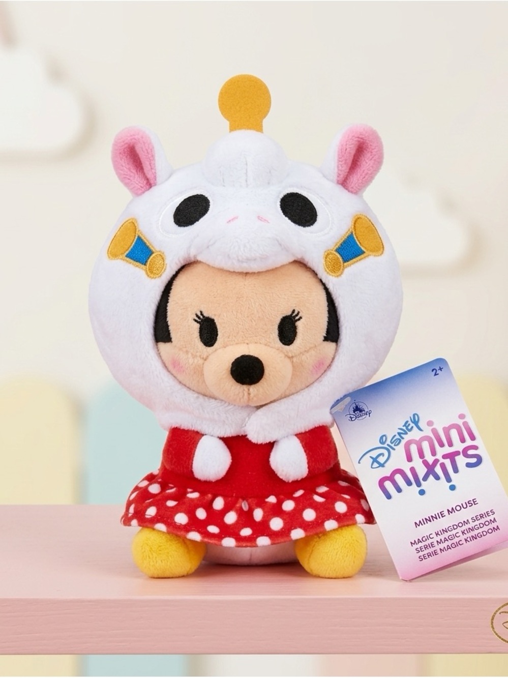 Disney Parks Mini Mix-its Plush Minnie Mouse 7” w/detachable Carousel Horse Hat